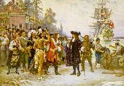 Jean Leon Gerome Ferris Landing of William Penn painting